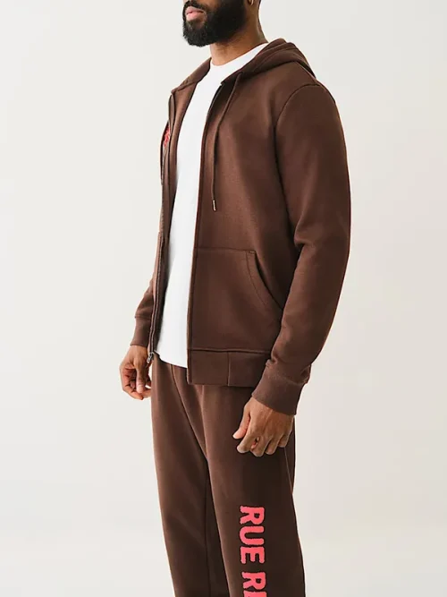 Custom applique sweatshirts heavy cotton zipper hoodie - Image 3