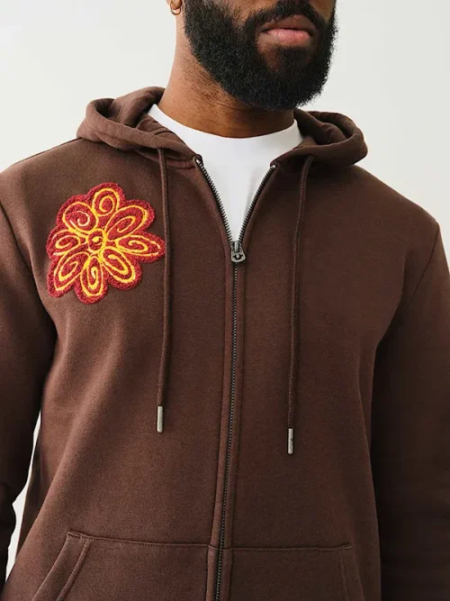Custom applique sweatshirts heavy cotton zipper hoodie - Image 4