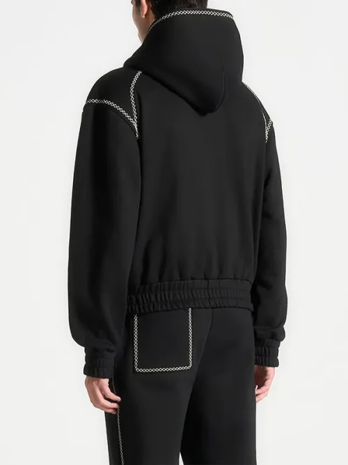 High Quality Custom Sweatshirts Midnight Black Full Zip Hooded Jacket - Image 3