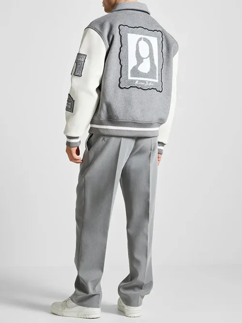 Quality custom sweatshirts paneled leather sleeve baseball jacket - Image 5