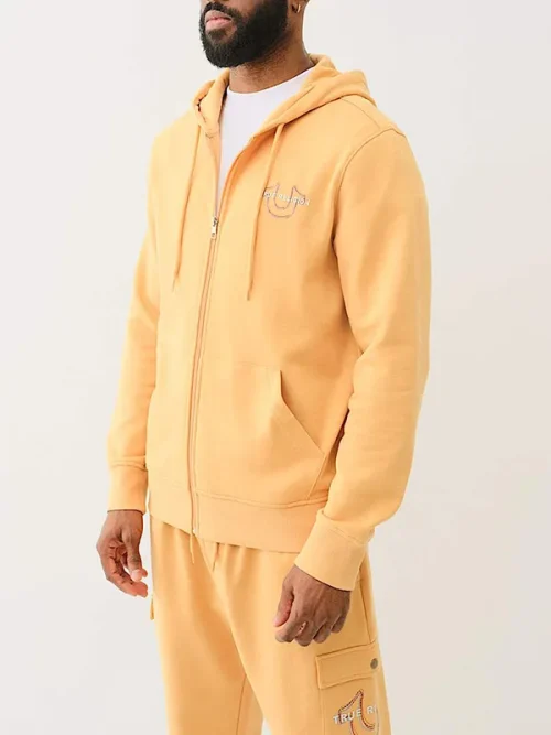 Custom embroidered horseshoe logo loose hooded sweatshirts