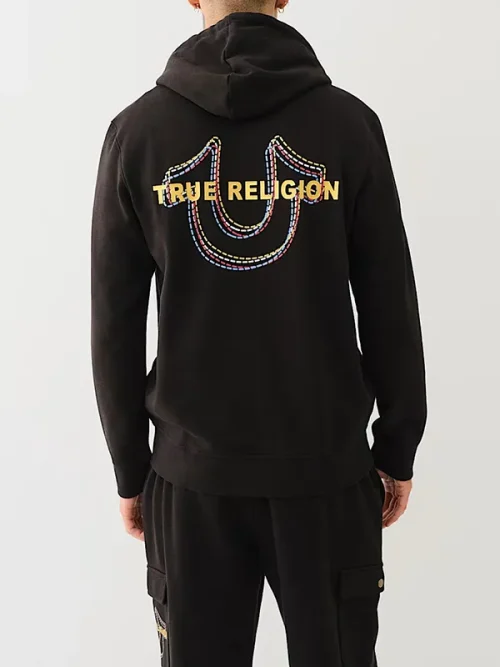 Custom embroidered horseshoe logo loose hooded sweatshirts - Image 6
