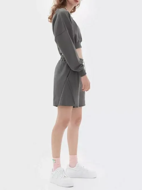 Custom cotton batwing sleeve short sweatshirts - Image 5