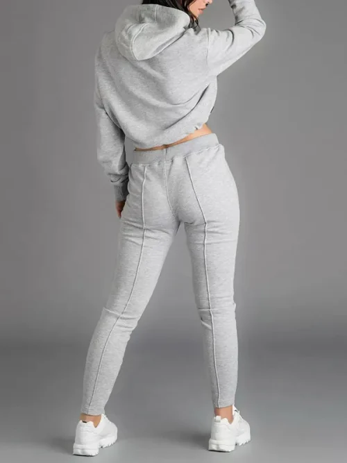 Custom soft sweatshirts cropped drawstring waist hoodie - Image 4