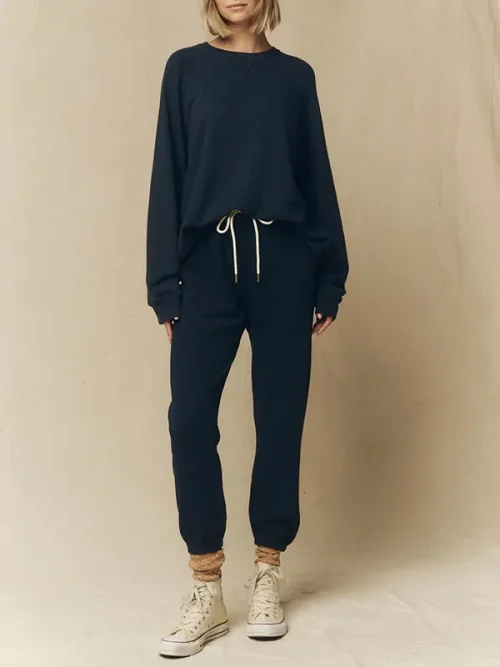 Custom navy sweatshirts dark navy blue pullover - Image 4