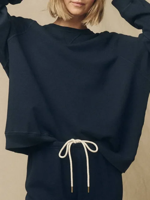 Alternative view of Custom navy sweatshirts dark navy blue pullover