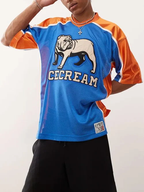 Custom three-dimensional white dog print tee shirts loose short sleeves