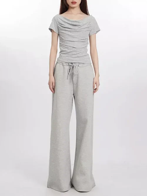 Custom tee shirts off-the-shoulder cropped top - Image 5