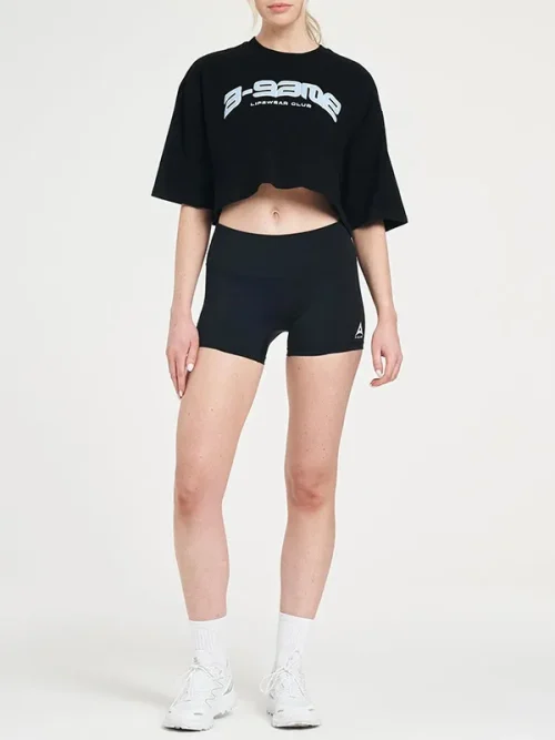 Custom made white navel-baring lettering print tee shirts - Image 5
