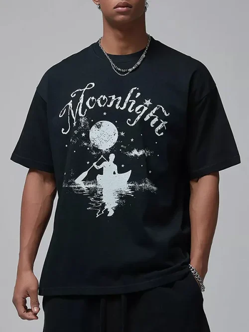 Custom Starry Sky Canoe Printing Loose Fit T hirt - Image 5