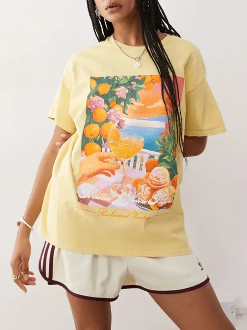 Customized t shirt printing colorful fruit cocktail theme