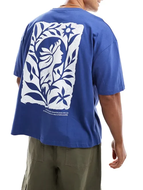 Alternative view of Custom art printing blue t shirts