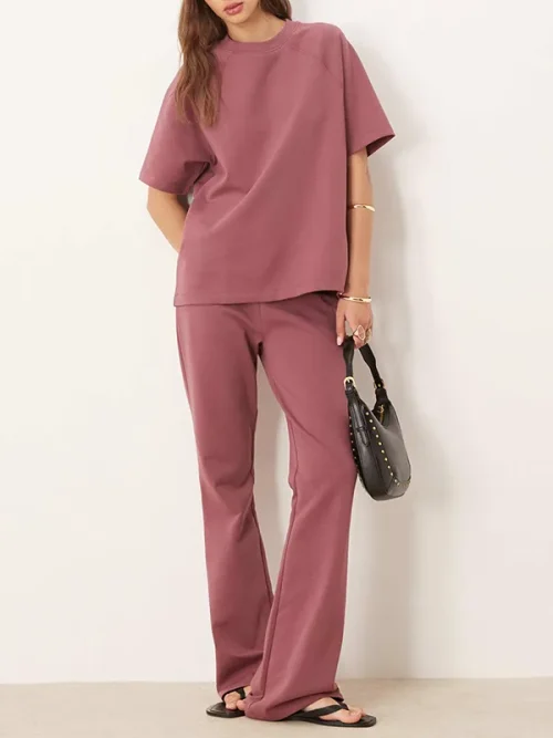 Alternative view of Lazy style raglan sleeve sweatshirt set custom