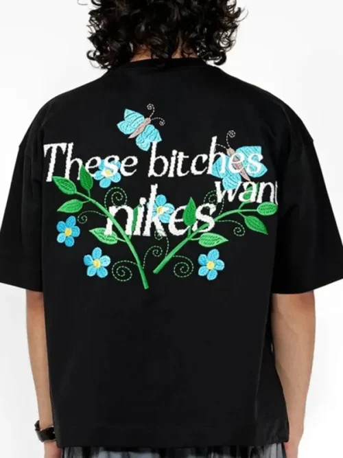 Alternative view of Trendy embroidered short-sleeved T shirt with custom design
