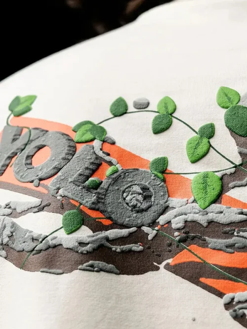 Create custom natural style embroidered short-sleeved T shirt - Image 4
