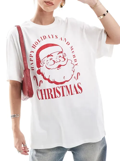 Alternative view of Custom Red Christmas Print T shirts