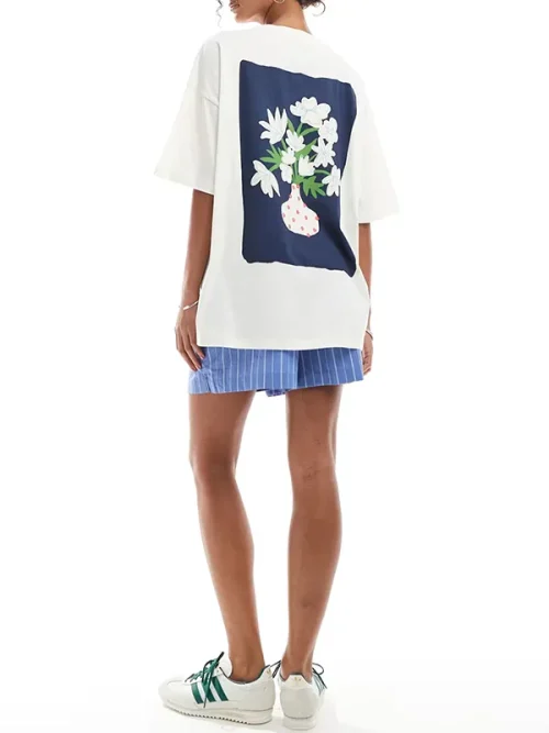Custom picture printed loose white t shirt - Image 4