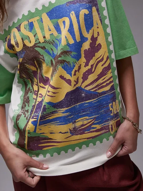 Alternative view of Custom tropical landscape pattern printed t-shirts