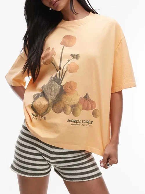Custom art print printing on loose t shirts