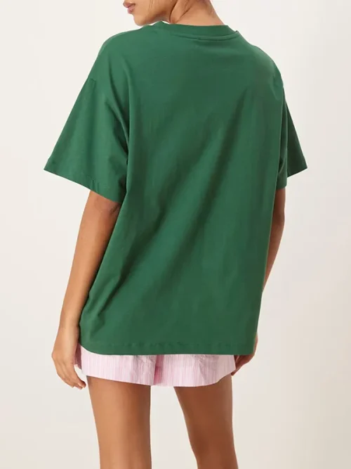 Alternative view of Custom dark green loose short sleeves t shirts printing
