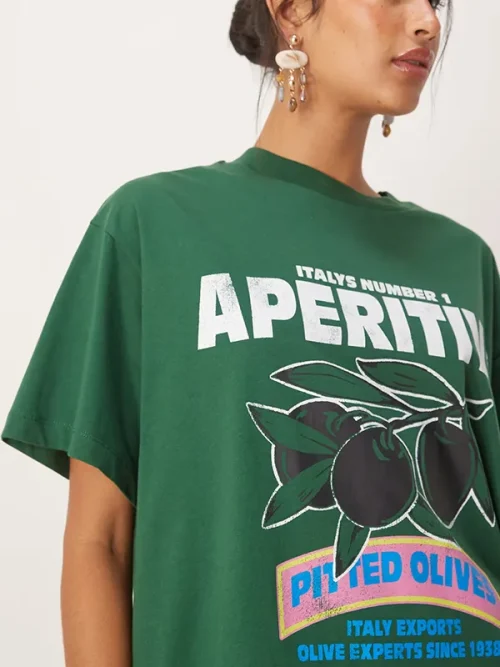 Custom dark green loose short sleeves t shirts printing - Image 3