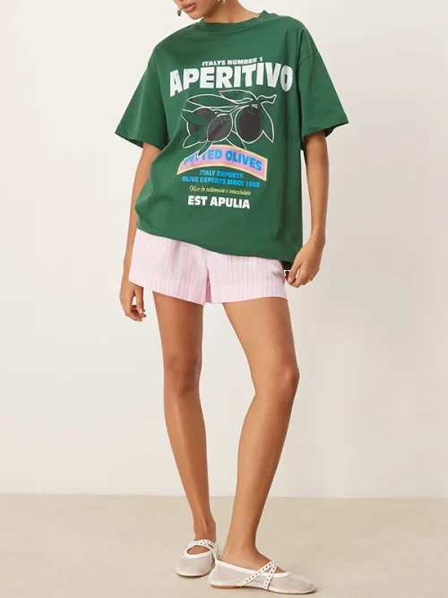 Custom dark green loose short sleeves t shirts printing - Image 4