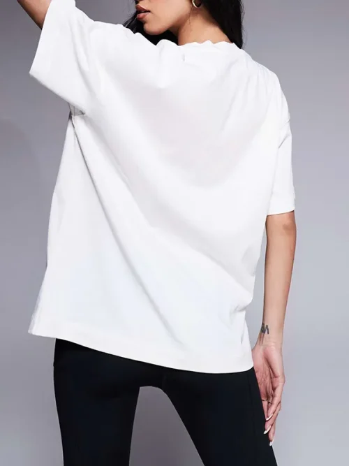 Loose cotton feel t shirts custom high-grade gray drop shoulder short sleeves - Image 5