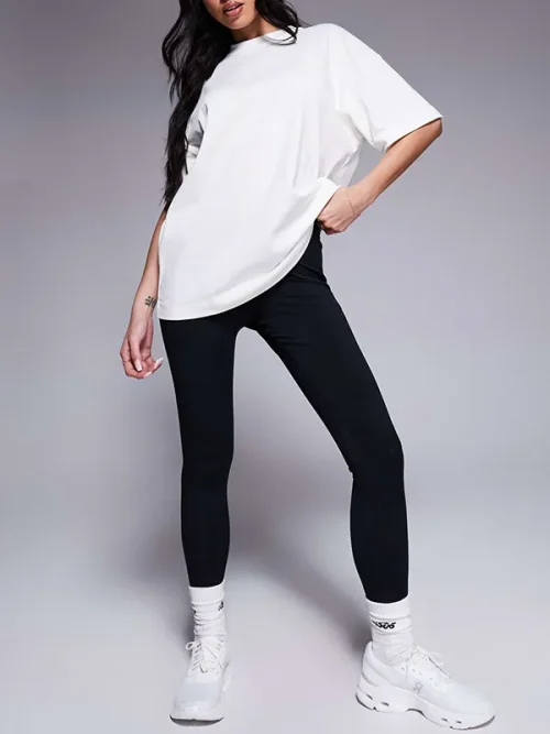 Loose cotton feel t shirts custom high-grade gray drop shoulder short sleeves - Image 6