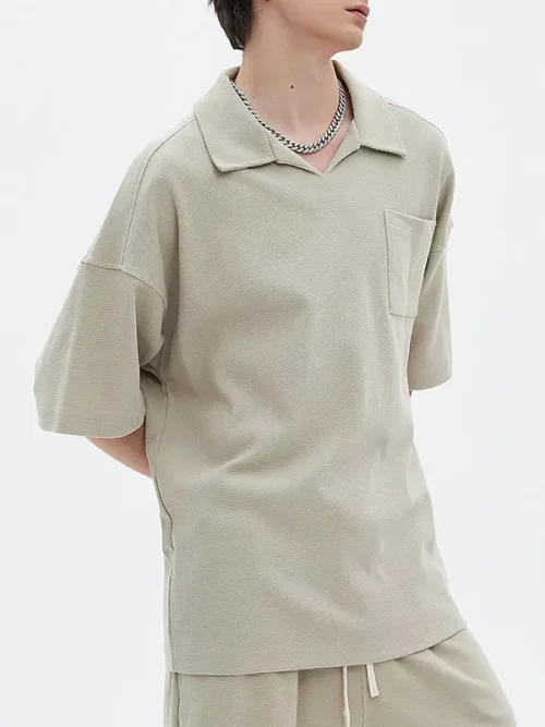 Polo t shirt custom soft cotton lapel short sleeves - Image 3