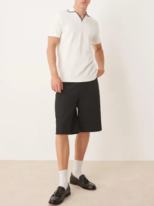 Off-white lapel polo t shirts custom urban light business series - Image 3
