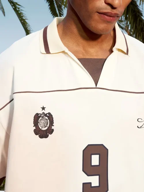 Custom off-white trim short sleeves printed polo t shirts - Image 3