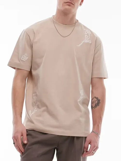 Custom minimalist off-white embroidered short sleeves t-shirts and embroidery