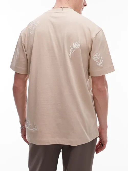 Alternative view of Custom minimalist off-white embroidered short sleeves t-shirts and embroidery