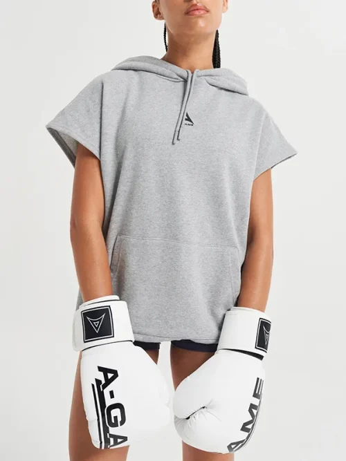 Alternative view of Custom cotton sleeveless hooded tee shirt design