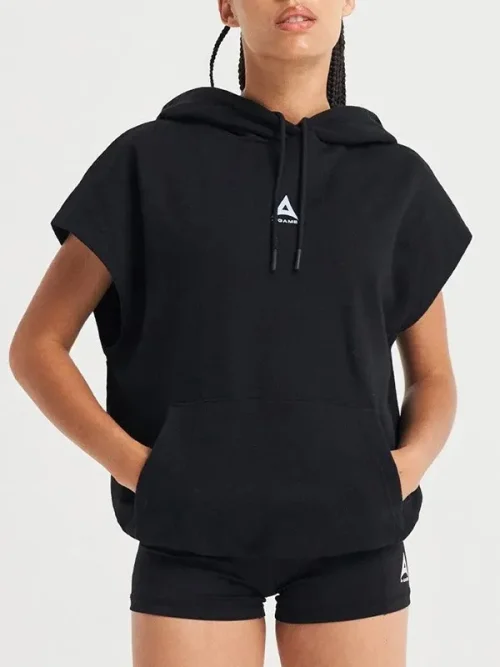 Custom cotton sleeveless hooded tee shirt design - Image 4