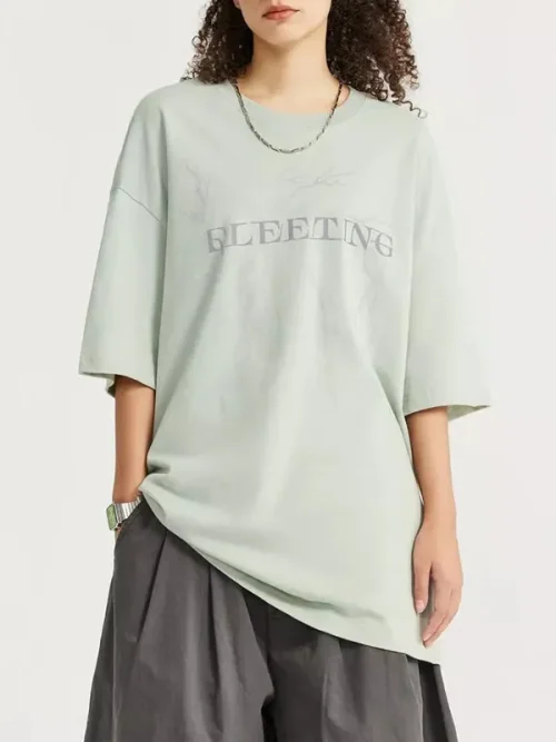 Alternative view of Custom green loose cotton short-sleeved tee shirt