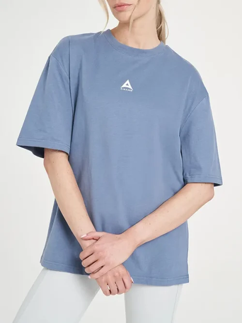 Custom Light blue loose short-sleeved tees shirts