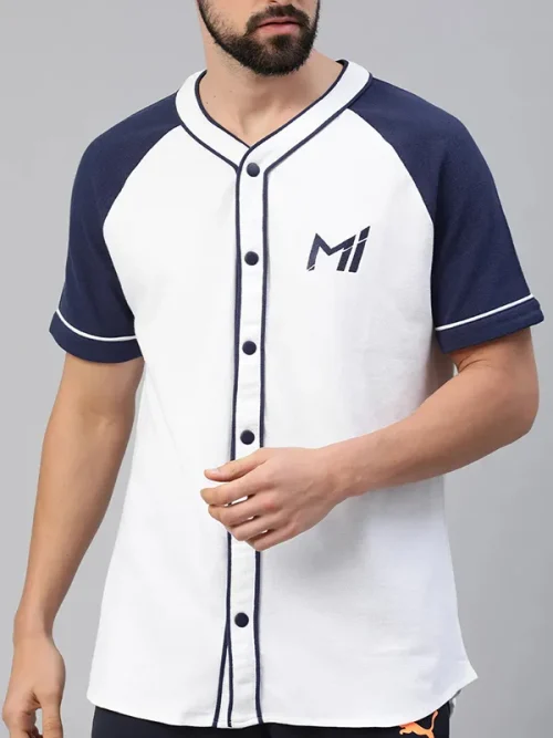 Custom minimalist cotton contrast short-sleeved baseball tee shirts
