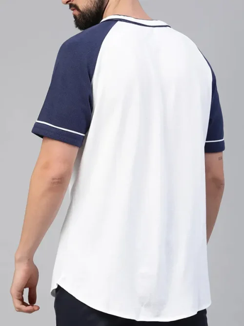 Custom minimalist cotton contrast short-sleeved baseball tee shirts - Image 3