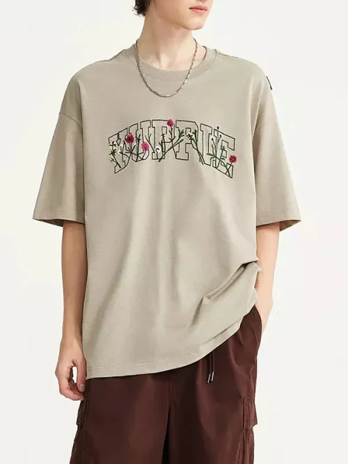 Custom loose embroidered tee shirts design your own logo