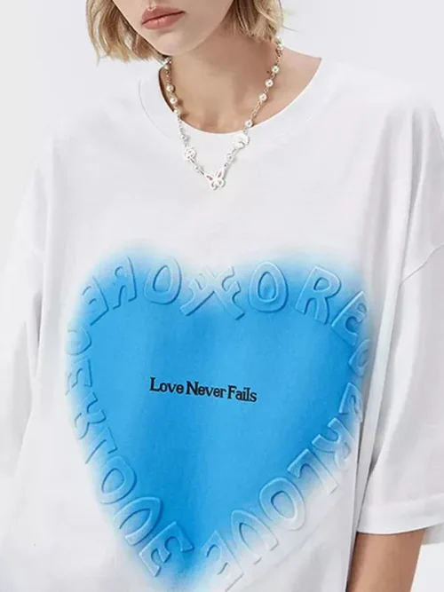 Cotton loose black short-sleeved tee shirt custom dimensional printing - Image 5