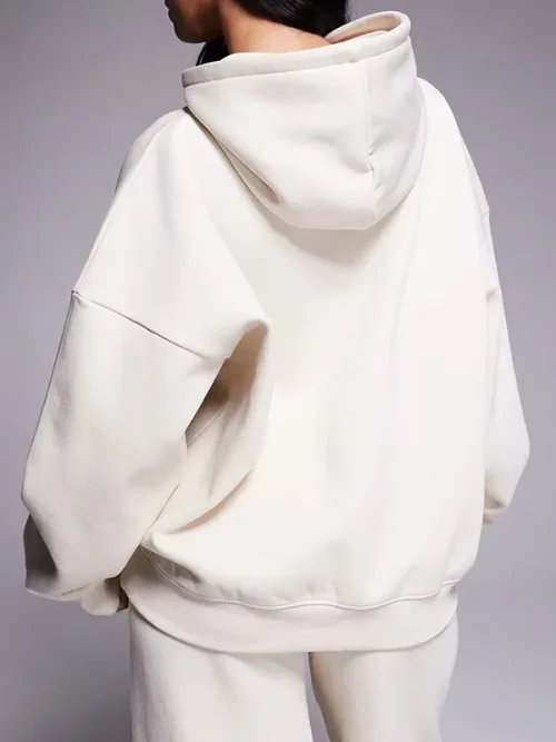 Alternative view of Customize Big Pocket Off-White Hoodies Sweatshirt Set