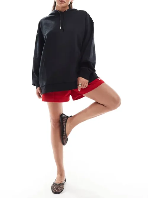 Customized black drawstring hoodie unisex kangaroo pocket sweatshirt - Image 4