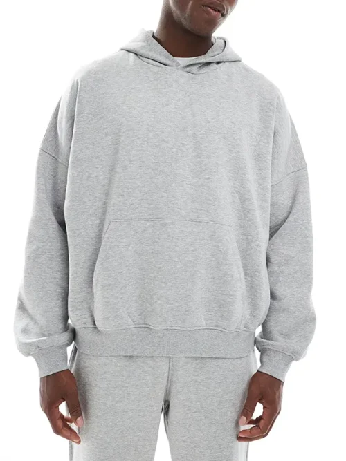 Hoodie for men light gray loose customized sweatshirt