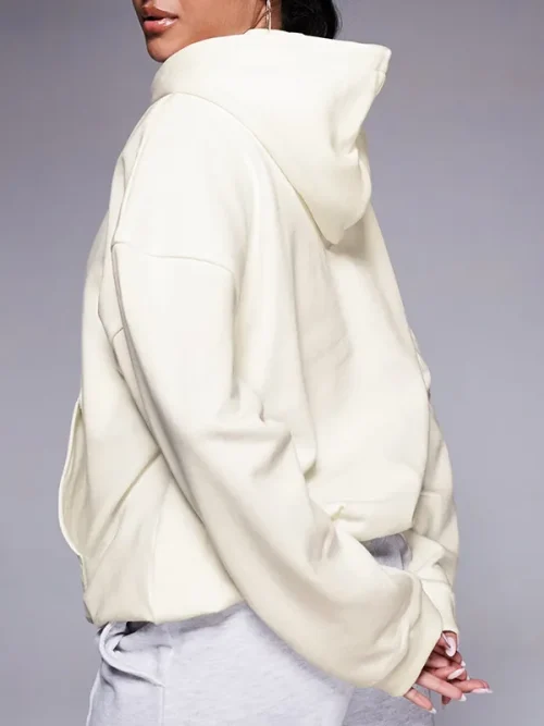 Best custom off-white lazy style dropped shoulder loose hoodies - Image 3