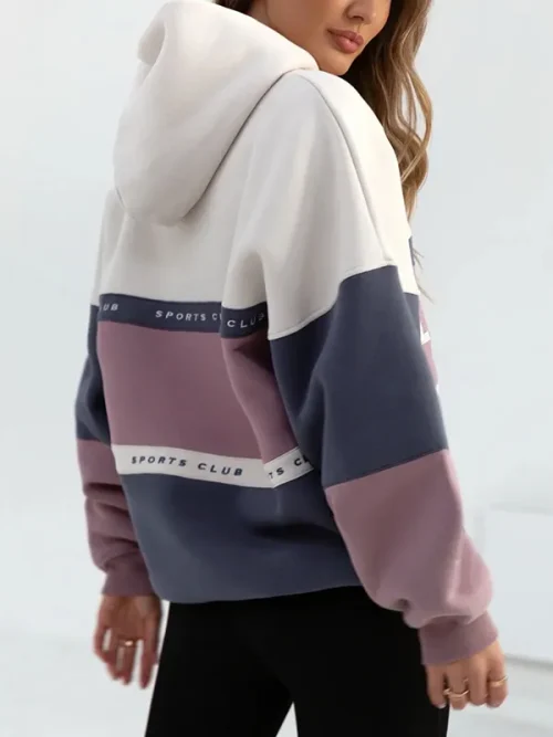 Create custom off-white patchwork large logo print loose-fitting hoodie - Image 4