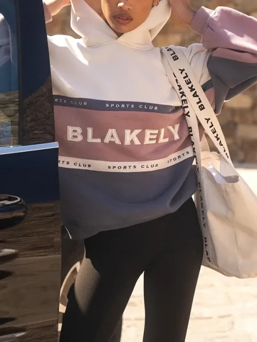 Alternative view of Create custom off-white patchwork large logo print loose-fitting hoodie