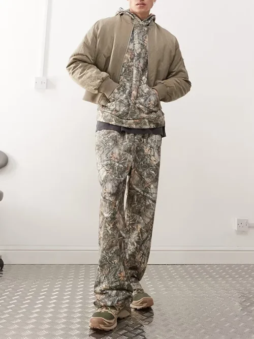 Custom design military-themed forest camouflage hoodie - Image 4