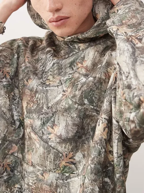 Alternative view of Custom design military-themed forest camouflage hoodie