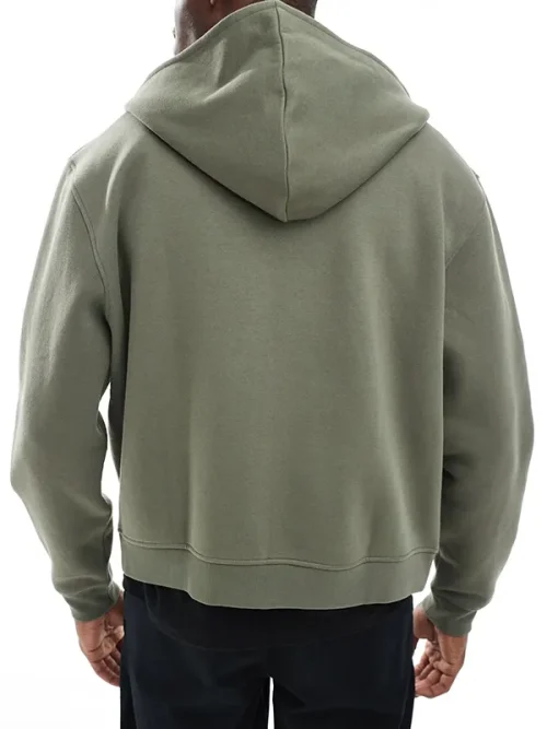 Custom Men's Olive Green Zipper Hoodies - Image 5